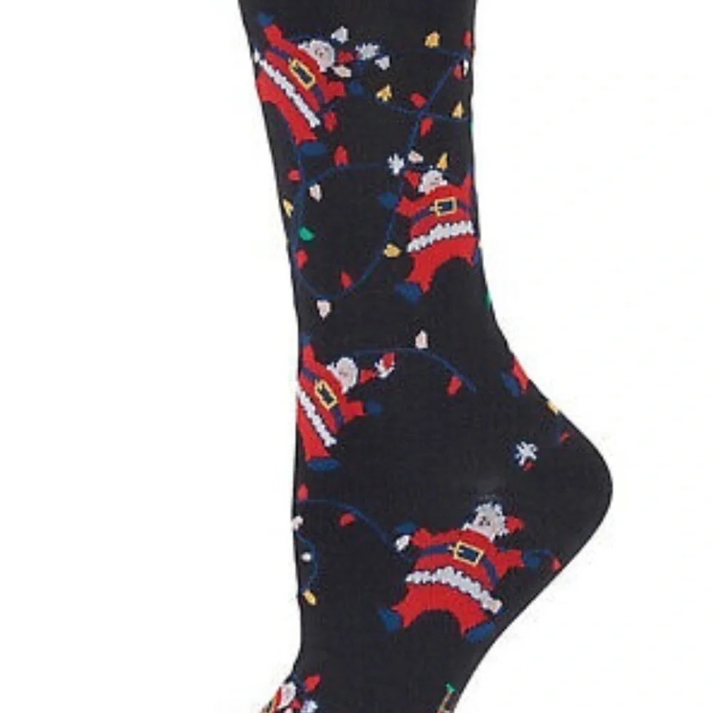 NWT HUE Holiday Santa Claus Gift Card Socks